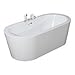 Woodbridge Freestanding Bathtub, 100% Acrylic Bath Tub, High Glossy White, with Brushed Nickel Overflow, B-0002