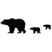 Bear Family Animal Decal Vinyl Decorative Sticker for Wall, Car, Laptop, Bike, Helmet, Appliance, Instrument, Motorcycle (Black, 6