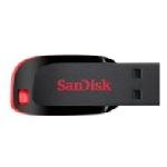 Sandisk 16GB Cruzer Blade 16GB USB 2.0 Capacity USB Flash Drive - ( 2.0, USB Type-A Connector, Other, Black, Red)