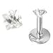 Square Lip Ring Labret Stud-18g-16g-3 colors-Steel Flat Back Cartilage Earring-Tragus-Monroe Jewelry