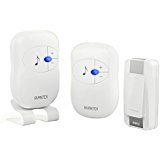 AVANTEK Wireless Doorbell, Portable Door Chimes Operating at Over 1000 Feet with 36 Melodies and LED Flash, 1 Transmitter & 2 Receivers