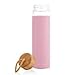 Tronco 20oz Glass Water Bottle with Silicone Protective Sleeve and Bamboo Lid - BPA Free