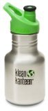 Klean Kanteen 12 oz Stainless Steel Water Bottle (Sports Cap 3.0 in Bright Green) - Brushed Stainless