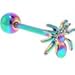 Body Candy Rainbow Anodized Steel 3D Super Spider Barbell Tongue Ring