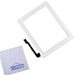 winzone Touch Screen Digitizer Assembly for White iPad 3 Model A1416, A1403, A1430 + Home Button Camera Holder + Pre-Installed Adhesive with Tools