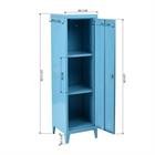 HouseinBox High Standing Locker Organizer File Storage Chest Metal Cabinet 1 Door 3 Shelves Lockable Unit Home,Office Use, Blue