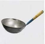 Harsithaa Trading Company Chinese Iron Kadai with Wooden Handle, 13 Inch