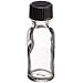 Premium Vials B24-30 Boston Round Glass Bottle with Cap, 1/2 oz Capaciy, Clear (Pack of 30)