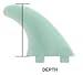 FCS Surf ll MR PC Tri Retail Fin Set, Multi Xlarge