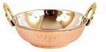 Qubic Inc Handmade Stainless Steel Copper Dish Serving Indian Food Daal Curry Kadhai Wok Bowl Capacity 500 ML for use Vegetable Serving