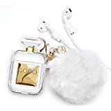 Lastma AirPods Case Perfume Bottle Case Silicone Soft Shockproof AirPods 2 Case Cover with Cute Fur Ball Keychain Strap Design for Girls and Women - Perfume Bottle