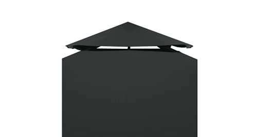 Dachplane für Pavillon mit Kaminabzug Gartenbauten Pavillon-Rahmen Dächer für Pavillions stabil 310 g/m² 4×3 m Anthrazit – Bild 6
