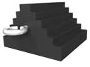 Rumber Wheel Chock - Black w/Eye Bolt w/ - 7in (W) x 8in (L) x 5in (H)