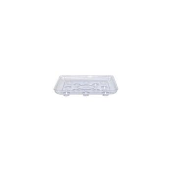 CWP 2PACK SQDS-1400 Heavy Gauge Footed Square Carpet Saver Saucer, 14-Inch by 14-Inch, Clear