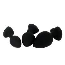 Set of 3 - Bu~tt P~lu~g T-bar Base - Silicone Toys - Erotic Games Role Play - Jeweled Stimulator Toys for Men and Women - 3 pcs Beginners Silicon Anales Set - Best Idea for Gift - Black - Thumbnail 2