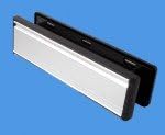 10 UPVC Letterbox in SILVER with BLACK surround - Panel Fitting by Paddock