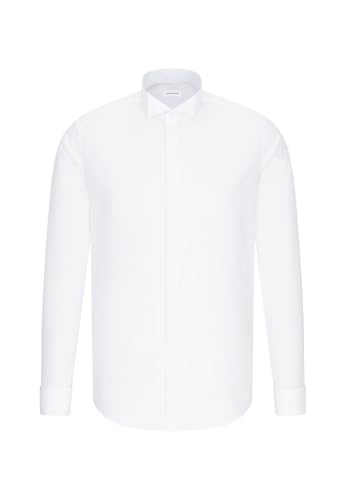 Chemise business Seidensticker pour homme - Coupe ajustée - Infroissable - Col à rabat - Manches longues - Poignets à revers - 100 % coton