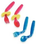 Curved Utensil Set EasieEaters - Item Number 920687EA - Left Handed with Shield - 1 Each / Each