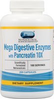 Vitacost Mega Digestive Enzymes with Pancreatin 10X -- 200 Capsules by Nutraceutical Sciences Institute (NSI)