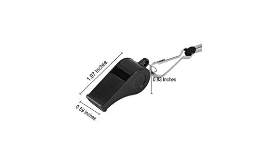 Forsun 32 Pcs Plastic Black Loud Whistles With Lanyard For Emergency Referee Coaches Training Sports
