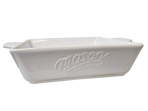 Mason Craft & More Ceramic Bakeware Collection- Rectangular, Square, Casserole, Lasagna, Baking, Roasting- 4 Piece White Ceramic Bakeware Set - Thumbnail 3