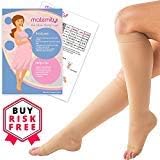 Maternity Compression Socks, 15-21mmHg - Open Toe, Knee High
