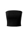 MixMatchy Women's Causal Strapless Cute Basic Solid Cotton Tube Top