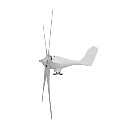 Homgrace Wind Turbine 500W DC 12V Hybrid Controller Wind Turbine Generator Indoor Outdoor Using of 6 Blades Marine Businesses and Industrial Energy Supplementation (White 500W 12v)