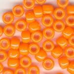 Orange Opaque Plastic Pony Beads 6x9mm, 500 beads bulk bag