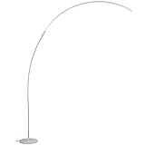 Brightech – Sparq LED Arc Floor Lamp – Curved, Contemporary Minimalist Lighting Design – Warm White Light – Silver