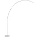 Brightech – Sparq LED Arc Floor Lamp – Curved, Contemporary Minimalist Lighting Design – Warm White Light – Silver