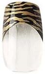 Cala Party Nails Pre-glued Presse on 2x Sets of 12 Nails Each Pack Total of 24 Nails in Color Black and Gold Zebra #88024 + A-viva Eco Nail File
