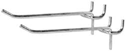 50-pack 1/8" thick, 4" Metal Peg Board Shelving Hooks, Fits 1/8" Board