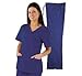 Natural Uniforms Women's Mock Wrap Scrub Set (Dark Royal Blue) (X-Large)