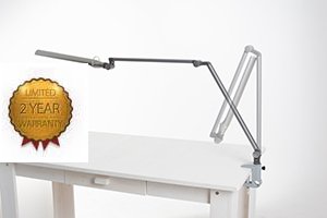 SoftechNatural Ultra Bright Light LED Lamp with swiveling Head & Clamp Type (3 Lighting Modes, 5-Level Dimmer, Touch-Sensitive Control Panel, USB Charging Port, Mobile Device Charger) (White)