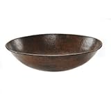 Oval Wired Rimmed Hammered Copper Vessel Sink in Oil Rubbed Bronze