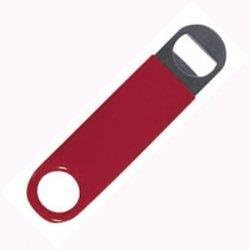Stainless Steel Opener With Red Rubber Handle