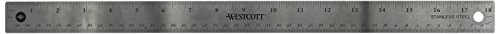 Westcott 18 Stainless Steel Ruler w/Cork Back