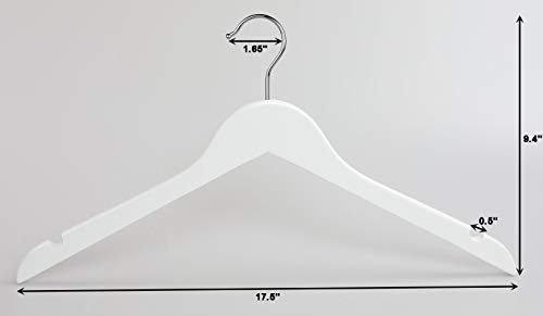 image for TOPIA HANGER White Wood Bridal Dress Hangers, Premium Wooden Shirt Han