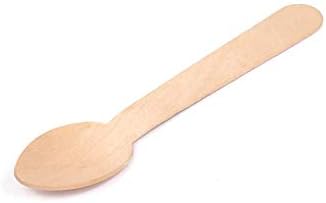 THE URBAN BAZARBirchwood Disposable Wood Spoons Biodegradable, Compostable and Natural -12 cm Length Perfect for Parties and Crafts - Pack of 50