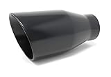 Black Powder Coated Exhaust Tip with Angle Double Wall 2.25