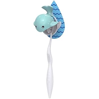 Heasa Toothbrush Holder Wall Mounted, Animal Kids Toothbrush Holder (Blue Cetacean)
