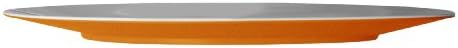 Mebel EA14-M02MV-ORA Oblong Serving/Charger Plate in 2-Tone, Outside Orange Inside White