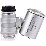 Toch 60X Mini Illuminated Jewelers Microscope Magnifier Adjustable Loupe with LED & Fluorescence Lights