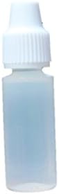 Plastic Bottles, Translucent LDPE Dropper Bottles w/ Controlled Dropper Tip Inserts and Ribbed White Caps, 3ml / 3cc, Set of 10