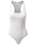 FPT Womens Basic Tank Top Bodysuit WHITE MEDIUM