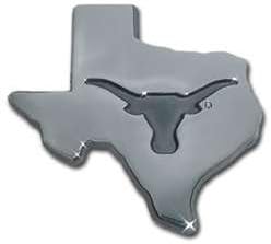 Texas Longhorns Premier Chrome Metal State Logo Auto Emblem