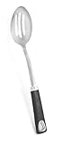 Internet’s Best Stainless Steel Slotted Serving Spoon with Rubber Grip | Solid Cooking Buffet Spoon | Kitchen Utensil