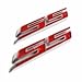 (Set of 2) Slant SS Grill Side Fender Trunk Emblem Badge Decal with Sticker for Chevrolet Chevy Camaro Impala Malibu Holden 2010 to 2025 [red Letter with Chrome Trim]