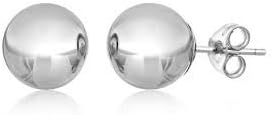 14 Karat White Gold Ball Earrings (4 mm)